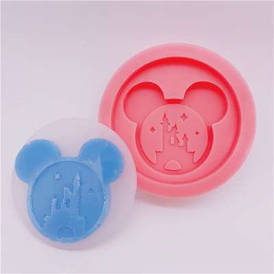 M812 Castle mouse head silicone badge mold for phone socket badge reels