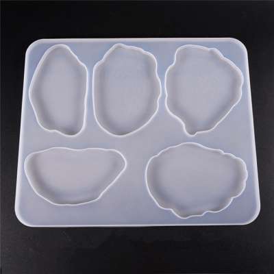 Silicone pot base teacup mat mould irregularity jewelry silicone geode mold concrete casting coaster mold