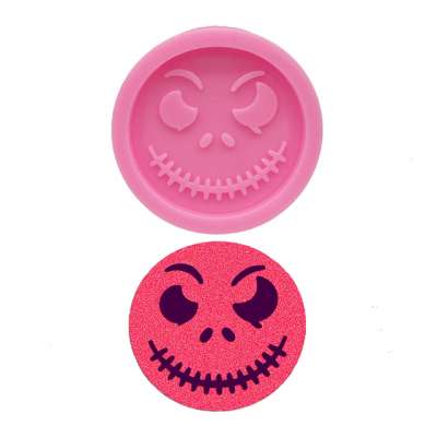 B001shiny silicone jack skellington mold for badge reel phone socket