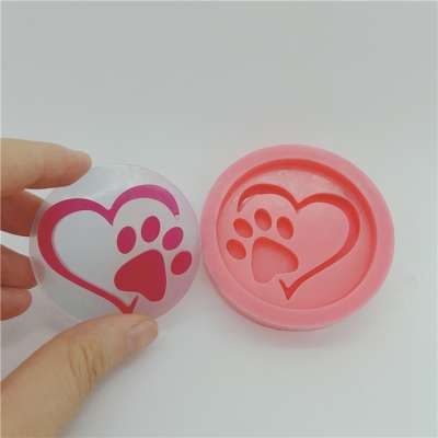 M813 paw print silicone badge mold for phone socket badge reels