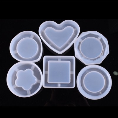 M1013 round octagon heart square silicone ashtray mold for resin crafts