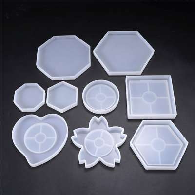 Silicone pot base teacup mat mold heart rectangle round shape  jewelry concrete casting coaster mould