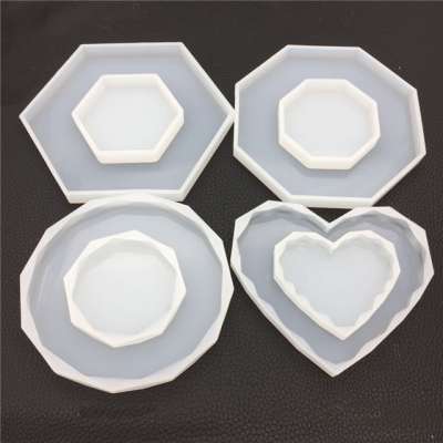 Heart, diamond, round shape plaster mold Round tray mould craft molds coaster mold