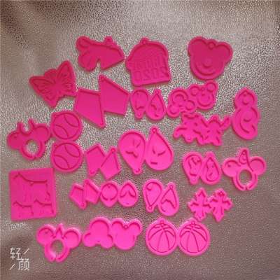 B079 Best Selling Keyring Molds Bpa Free Silicone Shiny Resin Earring Mold